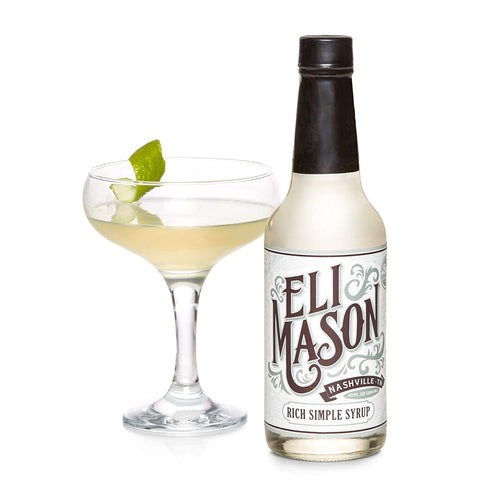 Eli Mason Rich Simple Syrup - All-natural Cocktail Mixer & Beverage Sweetener - Uses Real Cane Sugar & Proprietary Blend Of Cocktail Bitters - Made In USA, Small Batch Cocktail Mixes - 10 Ounces
