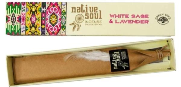 Green Tree Native Soul White Sage and Lavender Incense Sticks
