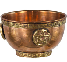 Load image into Gallery viewer, PENTACLE  COPPER BOWL INCENSE AND CHARCOAL BURNER