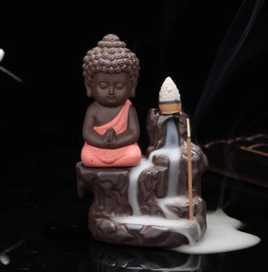 WATERFALL BUDDHA CERAMIC BACKFLOW INCENSE BURNER